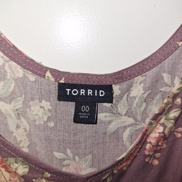 Torrid Mauve Floral Cami Torrid Size 10 Tank Top Flowy Boho Babydoll top, New - Picture 2 of 6